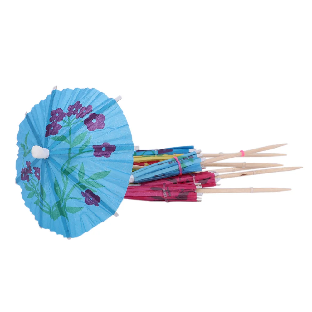 

50pcs Paper Cocktail Parasols Umbrellas Decor Summer Drink Ice Cream Decor