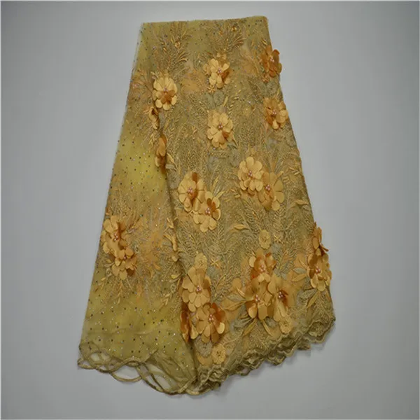 2018 New Design High Quality 3D Flowers French Lace Guipure Embroidered Beaded African Tulle Fabric Soft 5Yards | Дом и сад