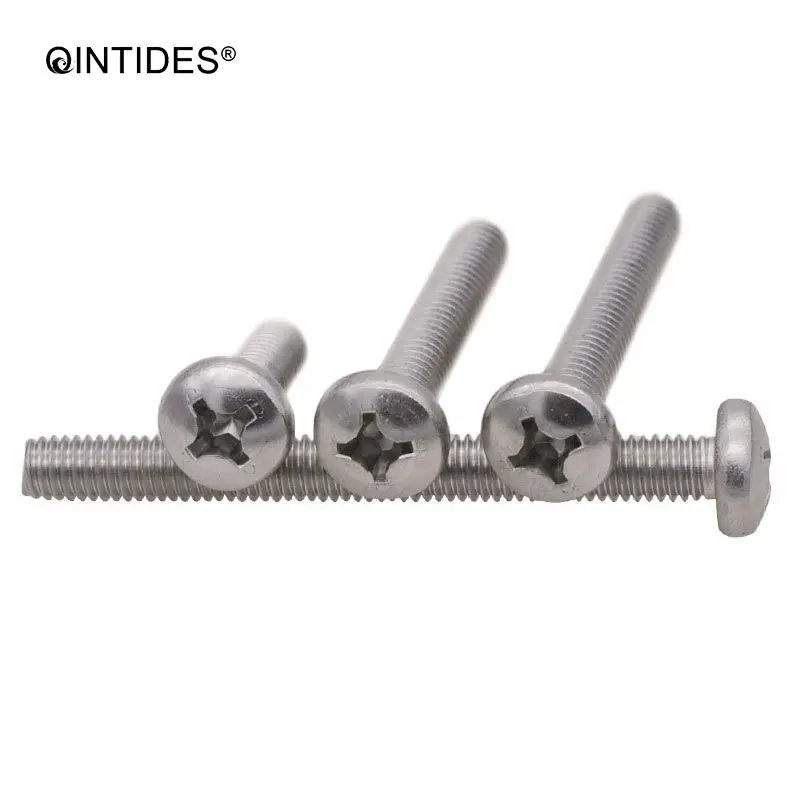 Qinstindes M2 M2.5 M3 крестообразные утопленные винты с полукруглой головкой 304 из нержавеющей стали винт с круглой головкой