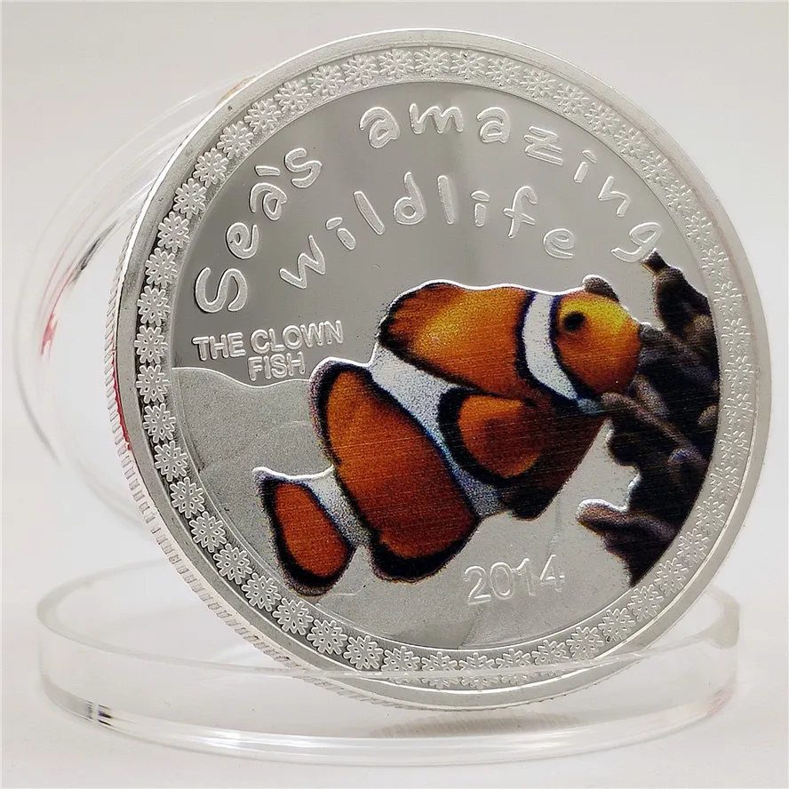 Монета Clownfish коллекционные монеты серебряные тропические клоуны с