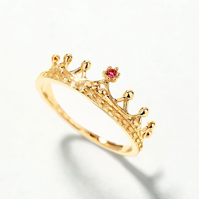 JXXGS элегантное кольцо с короной золотого цвета гранат роскошное 14k золото