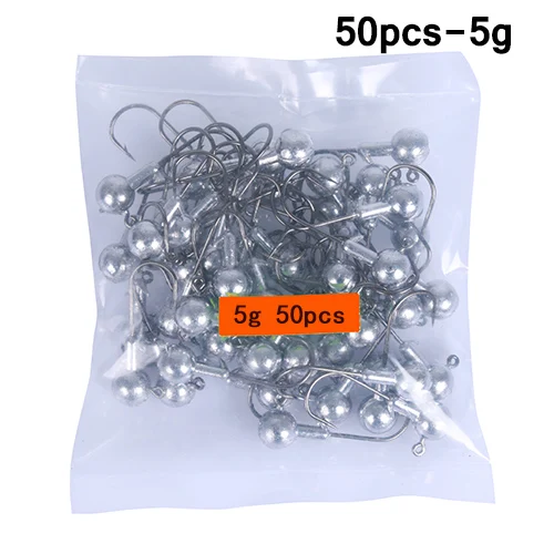 5g for 50pcs Goture 50 шт. свинцовые рыболовные крючки 1 г-20 г джиг Крючки для мягкой рыбалки приманки из углеродистой стали рыболовные крючки tete plomb avec hamecon - Цвет: 5g for 50pcs