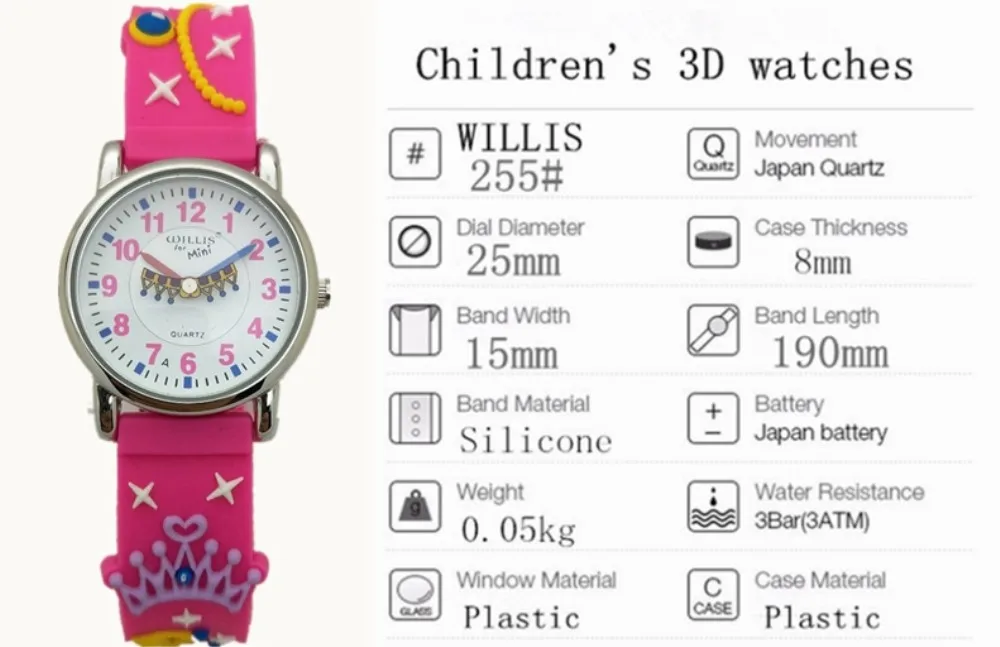 Бренд WILLIS детские часы для маленьких детей девочек модные От 5 до 10 лет время