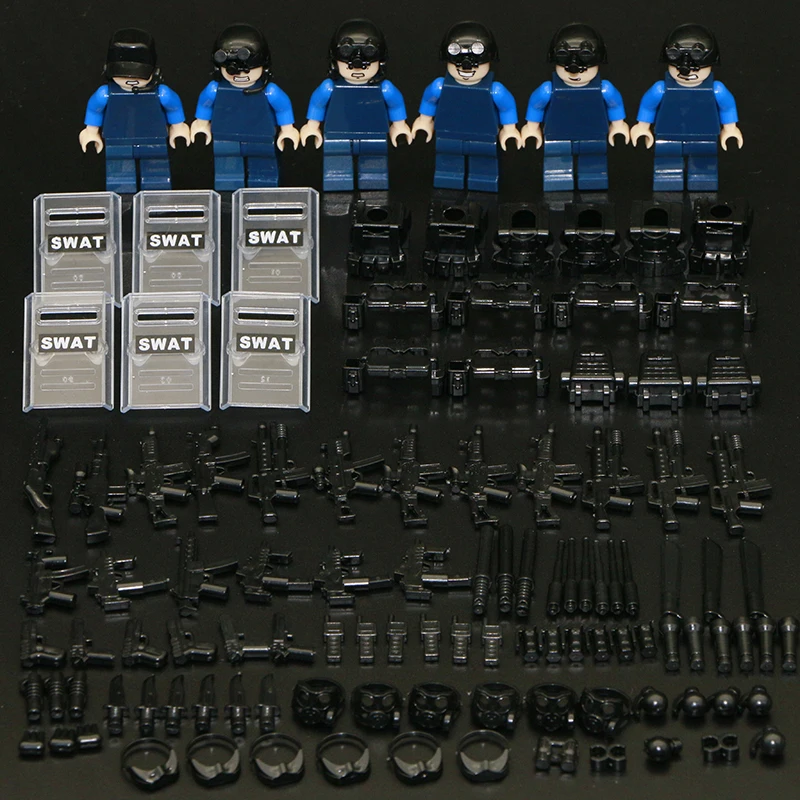 Military Building Blocks Set German Soviet Army WW2 Soldier Weapon Special Force CS SWAT Team Guns Toy Figures Accesories Bricks