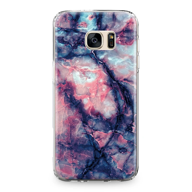Разноцветными стразами Мрамор TPU Защитный чехол для samsung Galaxy S4 S5 мини S6 S7 край S8 S9