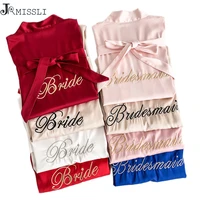 jrmissli silk gowns wedding bathrobe for women satin robe women bridesmaid robes bride robe team sleepwear custom personality
