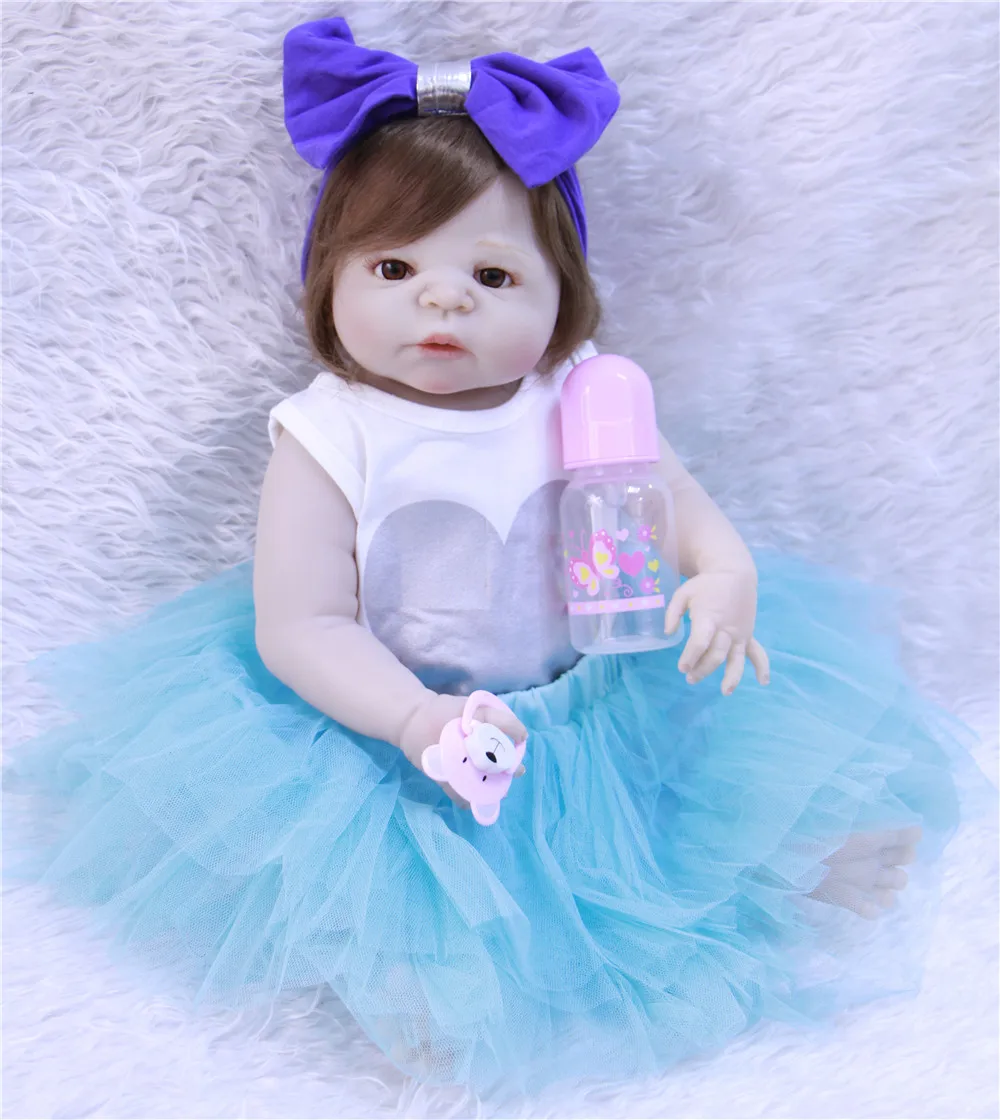 Bebes Reborn doll 57CM Full Body silicone Girl Baby Doll Bath Toy Lifelike Newborn Princess victoria Bonecas Menina | Игрушки и хобби