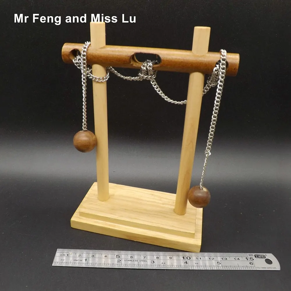 Одиночная цепь 3D деревянная веревочная головоломка IQ магический трюк мозговая