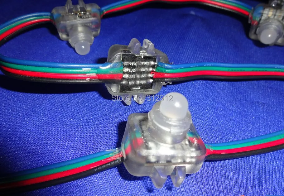 

100 шт. 12 В постоянного тока 12 мм WS2821A DMX512 светодиодный пиксельный узел; IP68 Номинальная яркость