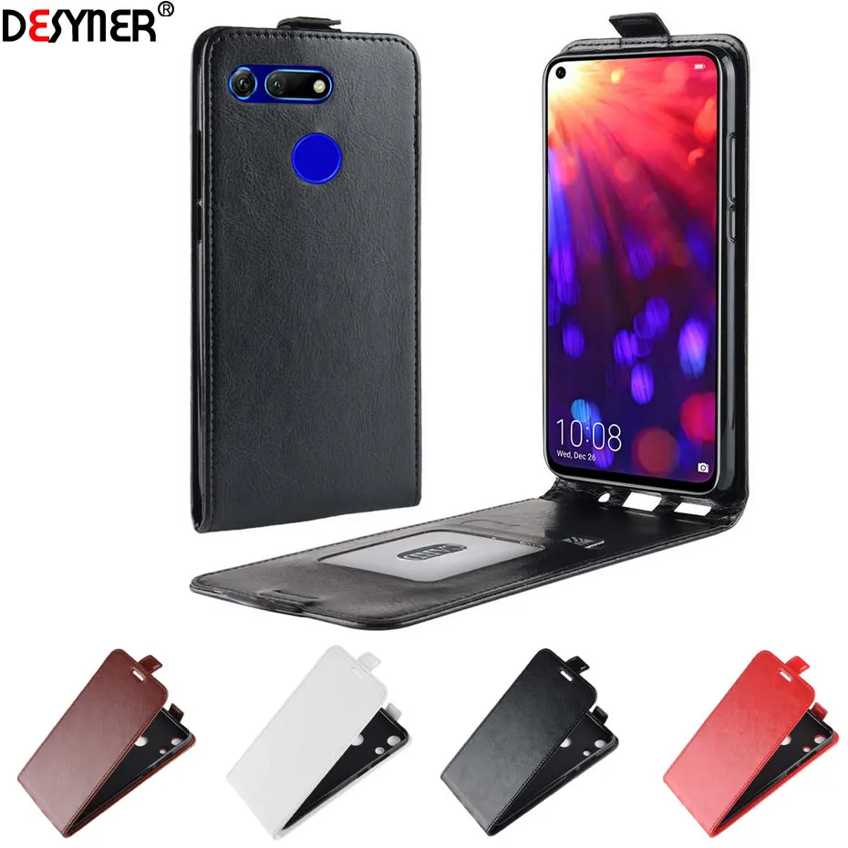 Роскошный Вертикальный флип чехол для Huawei Honor V20 из искусственной кожи View 20 с