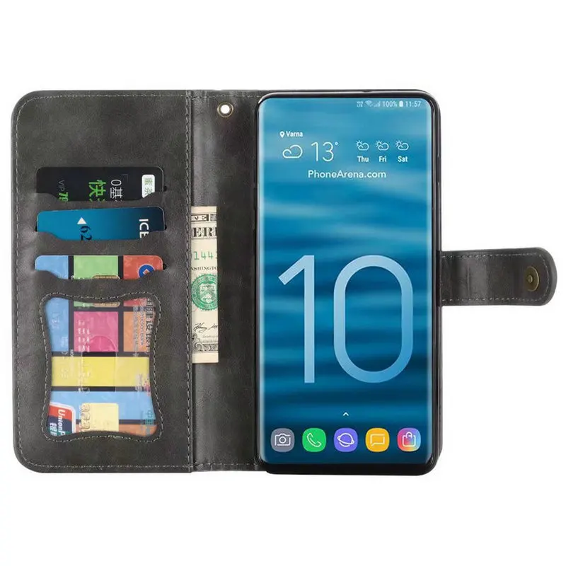 Винтажный кожаный чехол-кошелек 2 в 1 для Samsung Galaxy S10 + S10E чехол-книжка дневника