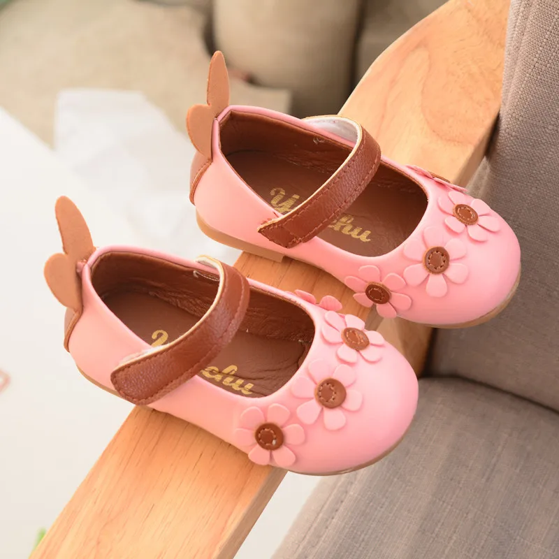 AFDSWG/весенне осенняя белая модная школьная обувь с цветами для девочек Розовая