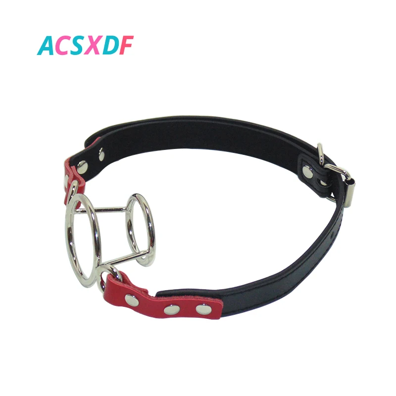 ACSXDF Металлический Двойной круглый открытый рабский кляп в рот Косплей бондаж