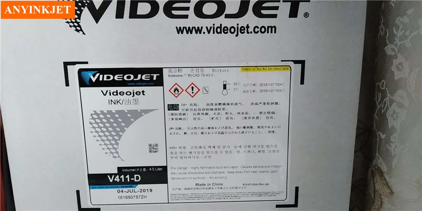 100% Новые оригинальные чернила Videojet V411 с картриджем + чернилами чипом