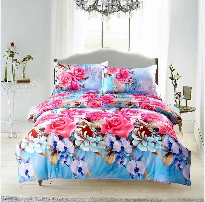 Домашний текстиль новинка комплекты постельного белья с 3D любовными цветами 4