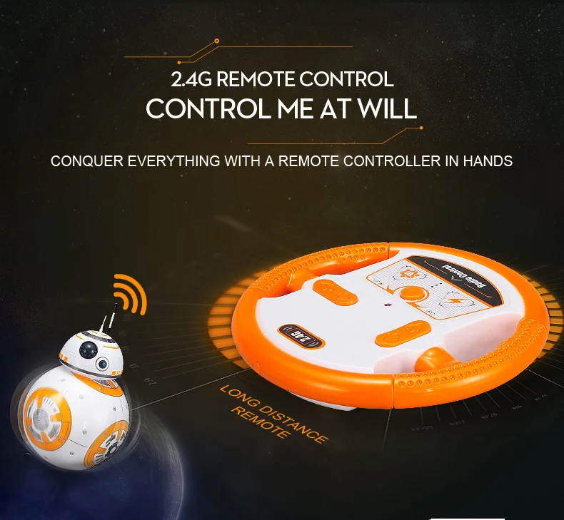 Робот-игрушки, интеллектуальный Звездные войны, обновленный RC BB8 со звуком, экшн-фигурка, подарок, BB-8, шар, робот, 2,4 г, игрушки на пульте дистанционного управления для детей