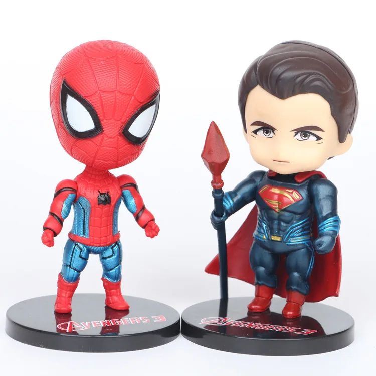 6 pcs avenger action figures for kids cute Iron man spider cake decorations movie and video cartoon baby toys | Игрушки и хобби