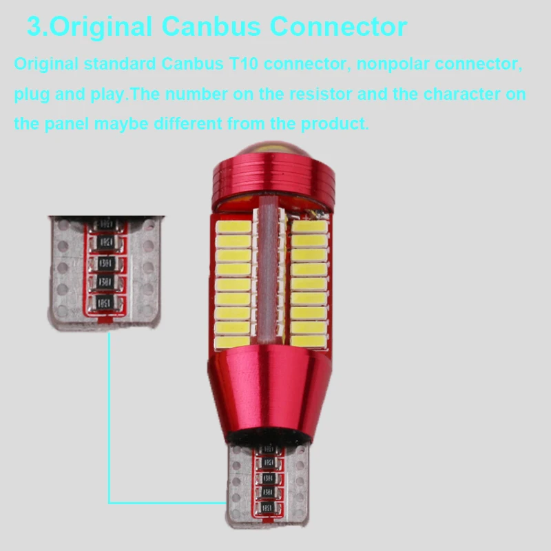 2x12V Canbus T10 Автомобильный светодиодный светильник 194 168 192 W5W 4014 SMD 78 Авто ошибка