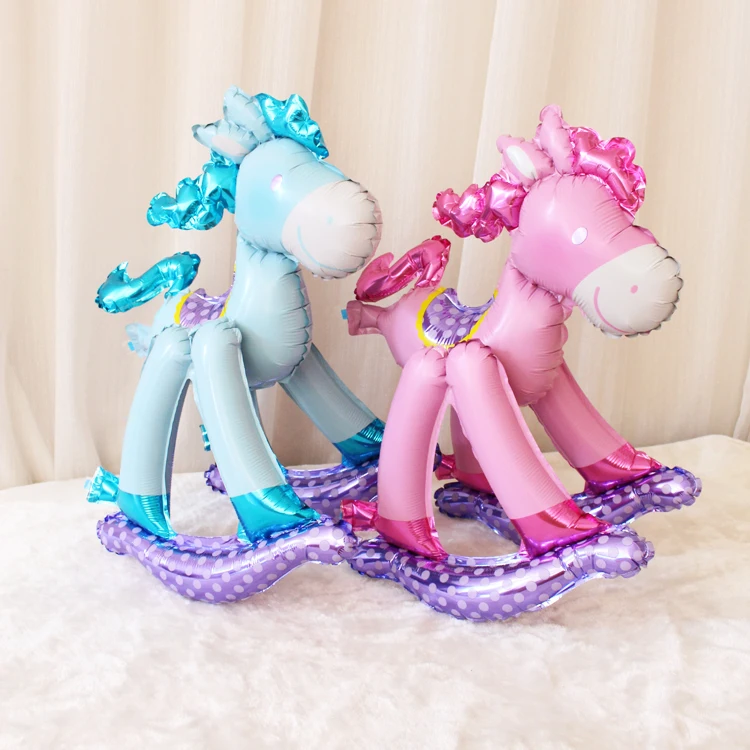 Mini 3D Horse foil balloons Inflatable toys birthday party decorations kids hobbyhorse air balloon baby shower supplies | Дом и сад