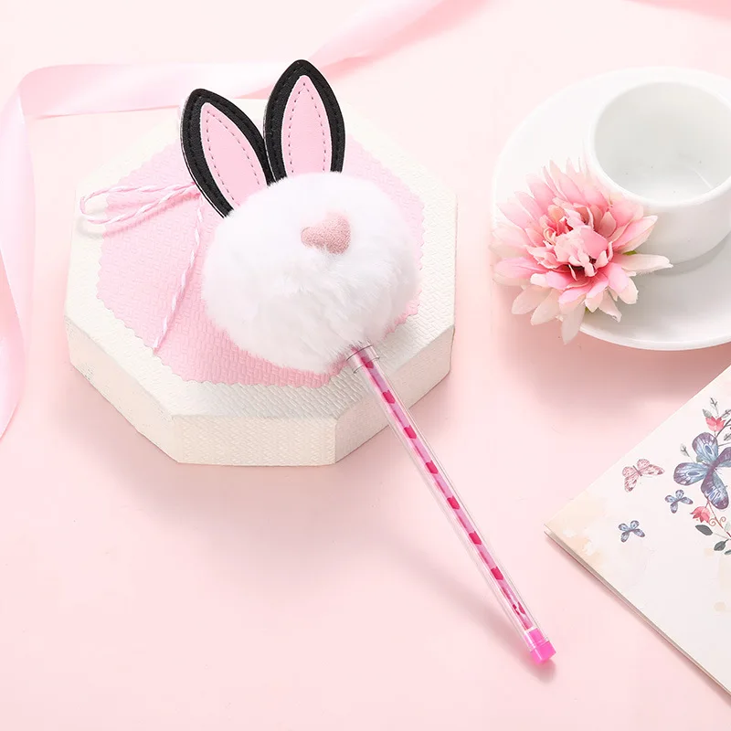 Кролик плюшевая гелевая ручка Kawaii школьные принадлежности канцелярские гелевые чернила ручка подарок Школьный набор канцелярских принадлежностей Bts дети милый Ручка инструмент