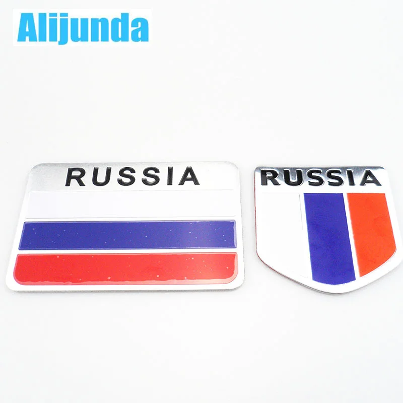 Alijunda 3D Алюминиевые автомобильные наклейки с российским флагом аксессуары для Mazda