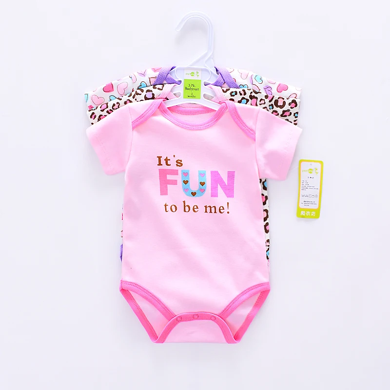 6 шт./лот комбинезоны для новорожденных хлопковые боди с коротким рукавом