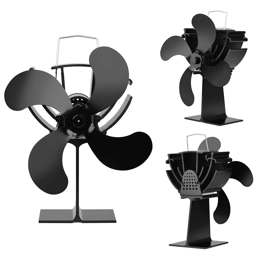 Stove Home Heat Powered Eco-friendly Durable Silent Fireplace 4 Blade Fan Mini | Обустройство дома