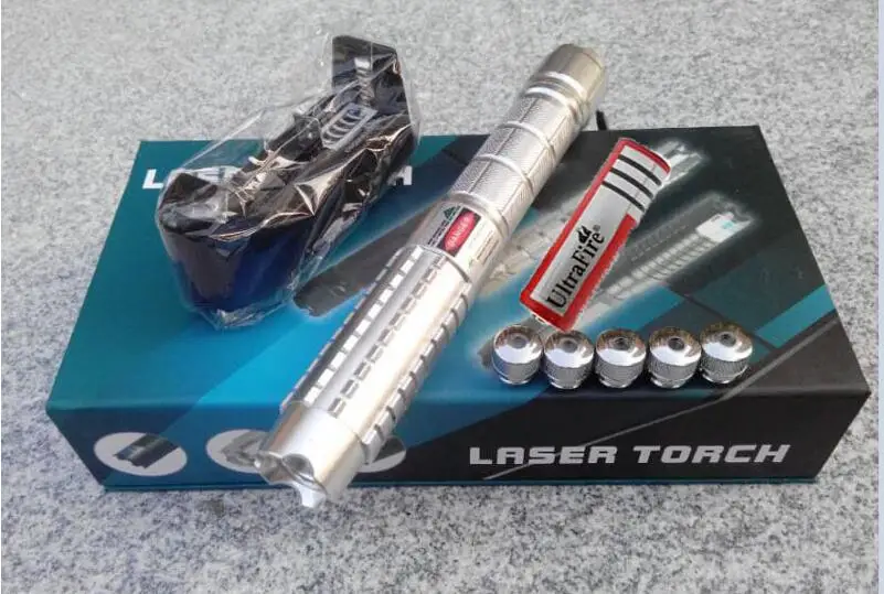 Powerful 50000m Green Lazer Pointer High Power 532NM Bright Single Point Laser Focuse Burning Match with 5 Caps Box |