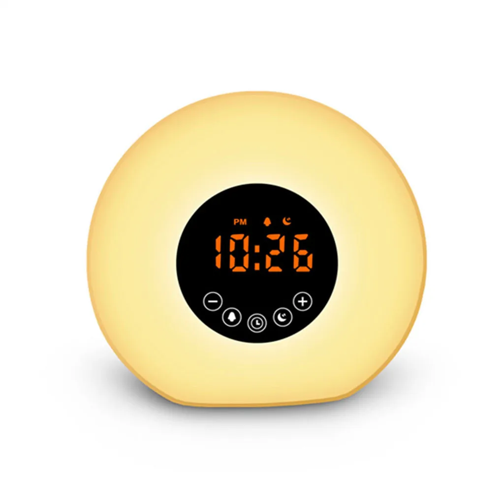Светодиодный светильник Sunrise Wakeup, белый, теплый, белый, RGB, будильник, часы-фонарик, FM цифровое радио, светодиодный ночник, изменение цвета, Осенний сон Z528