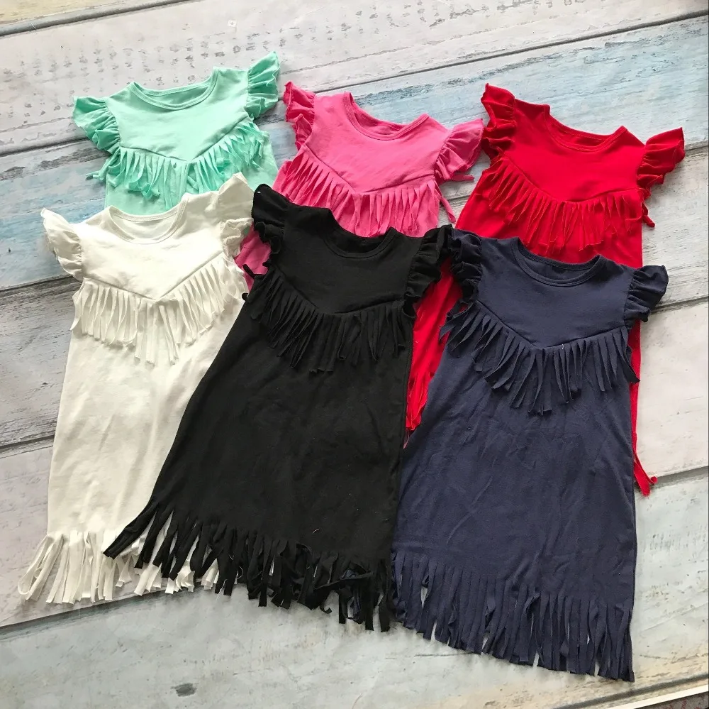 Новинка платье с бахромой одежда для маленьких девочек принцессы летняя детская