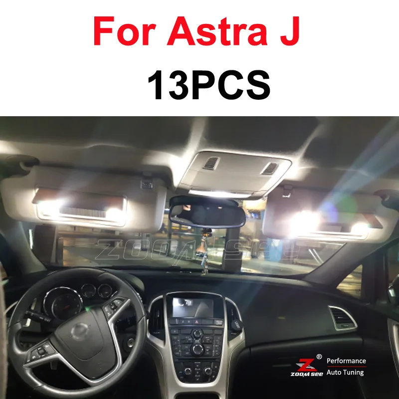 Astra J - 13PCS Идеальный белый Canbus Ошибок светодиодные лампы внутреннего освещения чтения верхнее освещение комплект для Opel Astra H J K(2004 - Испускаемый цвет: Astra J - 13PCS