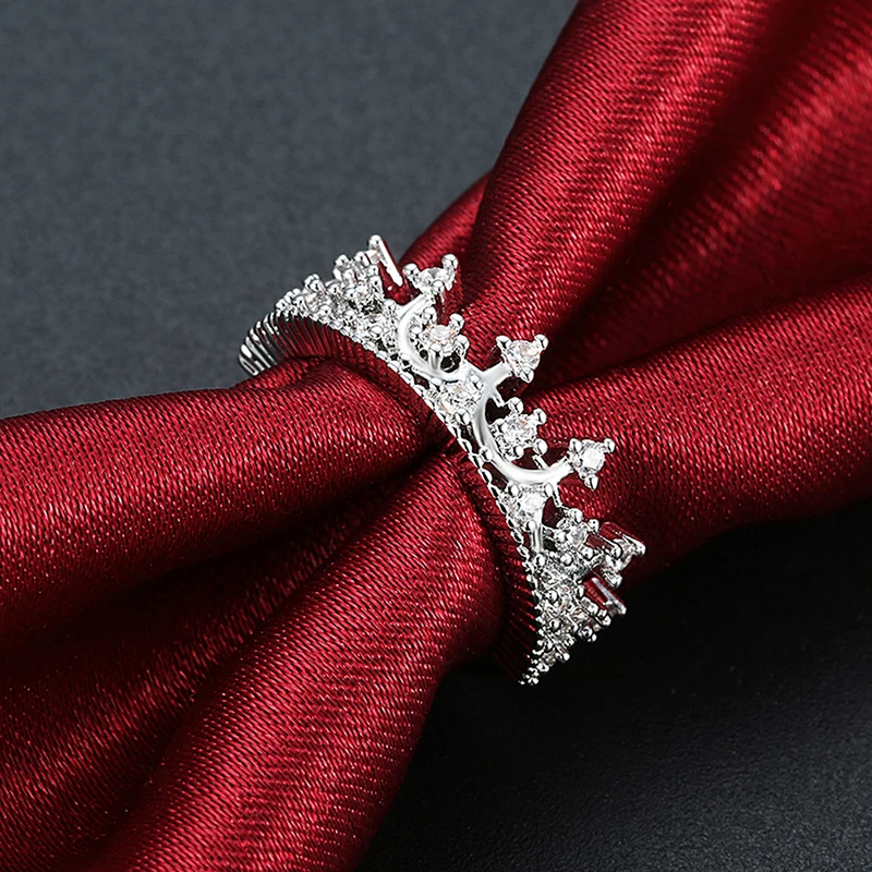 Женское кольцо с короной сверкающее кубическим цирконием LR947 2017 | Украшения и