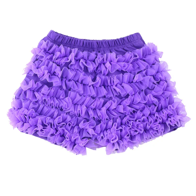 10 purple Новое поступление; шифоновые шорты с рюшами для маленьких девочек; короткие штаны для малышей; шорты-шаровары; шорты - Цвет: 10 purple