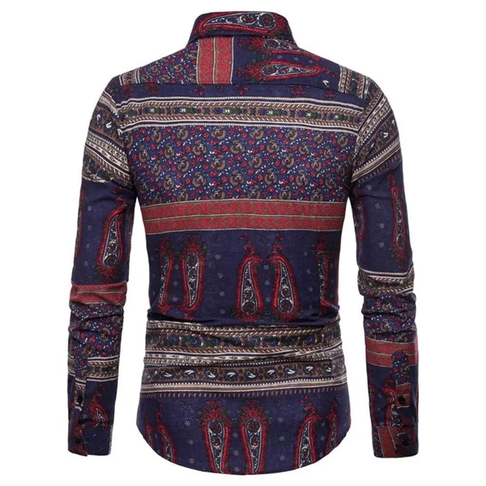 Популярные мужские льняные рубашки весна лето s хлопковые винтажные этнические