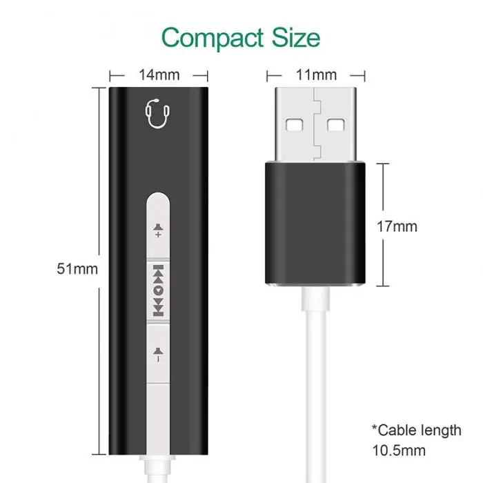 2 в 1 USB внешняя звуковая карта USB до 3,5 мм Стерео Джек адаптер для наушников EM88