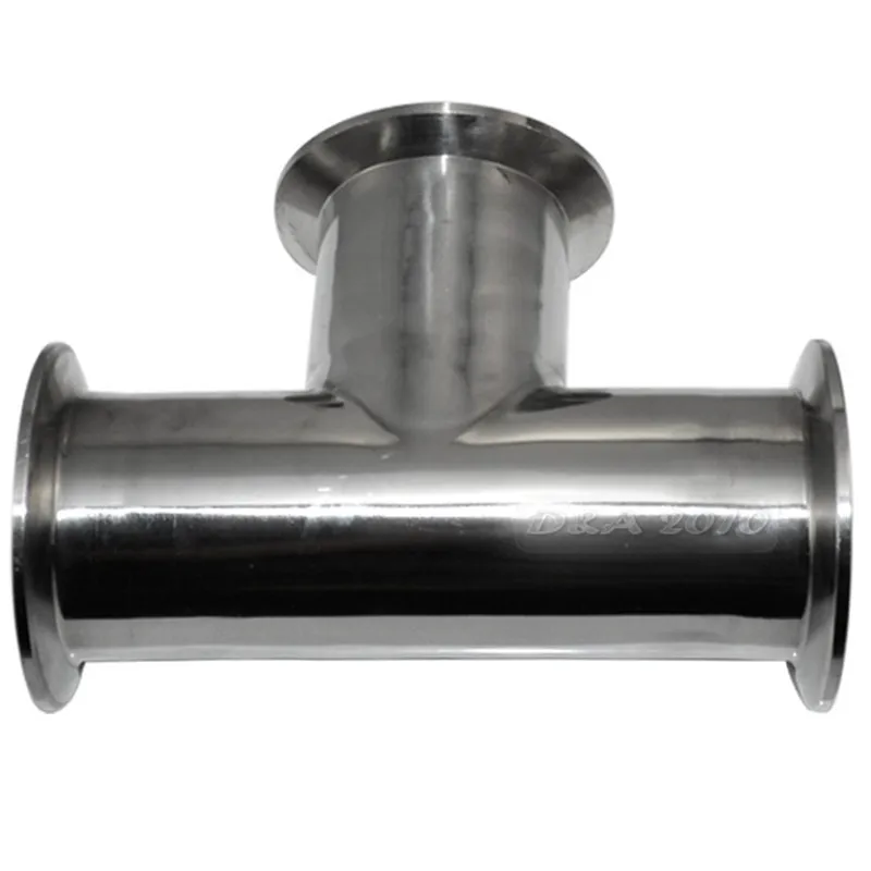 MEGAIRON 1-1/4&quot OD 57mm Stainless Steel SS316 Sanitary 3 Way Tee Ferrule 77MM Fit 2.5&quot Tri Clamp | Обустройство дома