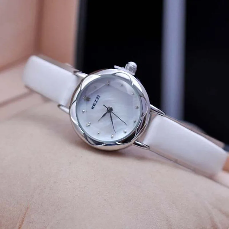 2015 новых женщин Кварцевые часы мода круглый Япония движение не выцветают Кожаный