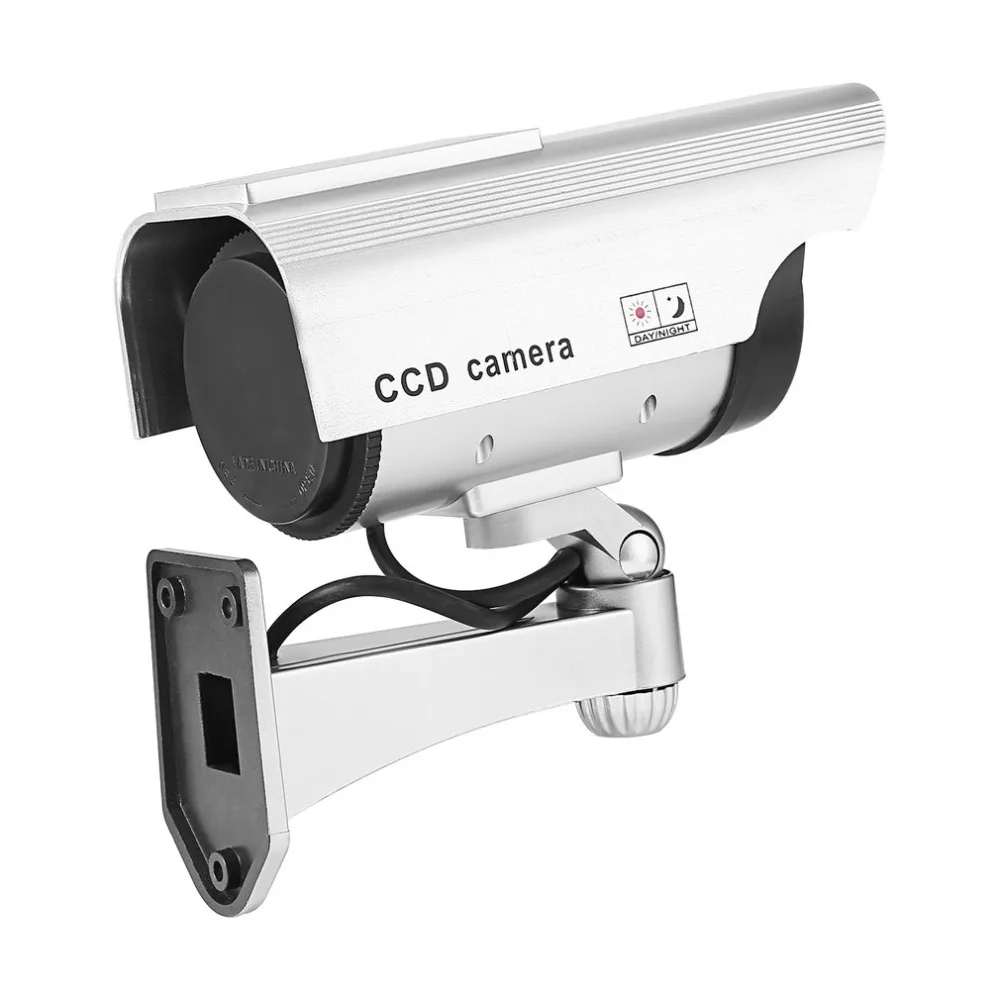 Solar Powered Fake Camera Dummy High Simulation CCTV Home Security Surveillance With Led Red Light Flashing | Безопасность и