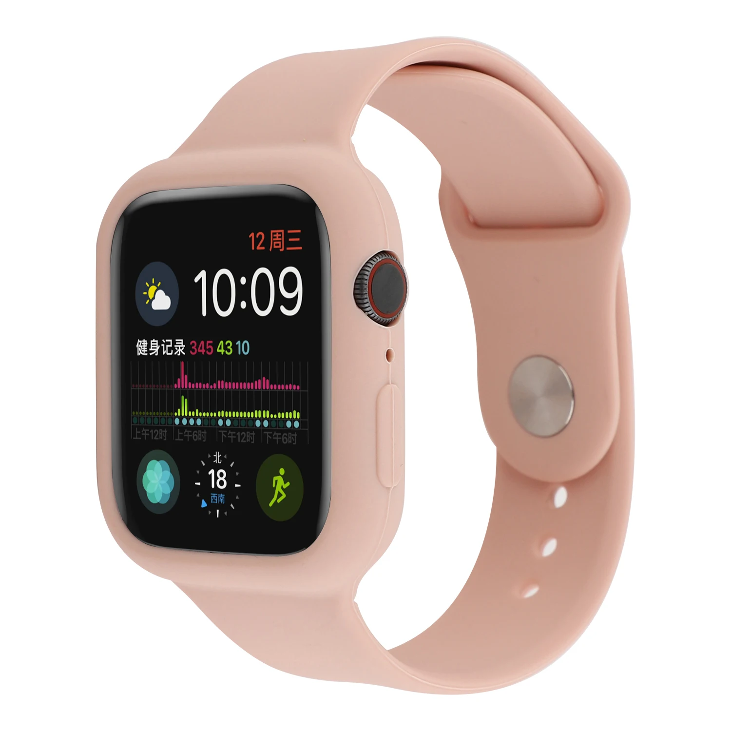 Силиконовый спортивный чехол для Apple Watch 4 3 2 1 ремешок на запястье с защитным