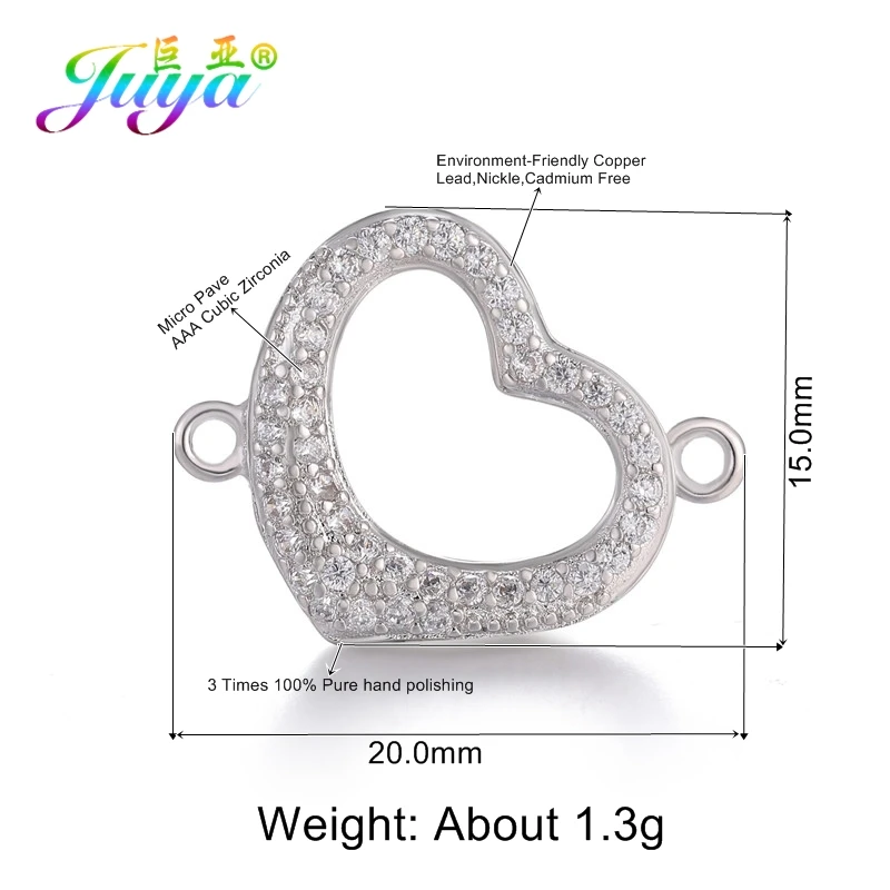 Juya DIY Браслеты соединители ручной работы животных кошка сердце бесконечные