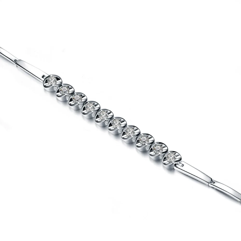 ZOCAI дизайнер 1,2 CT сертифицированный бриллиант 18 K Белый Золотой браслет-цепочка Ювелирные Браслеты Браслет S00270