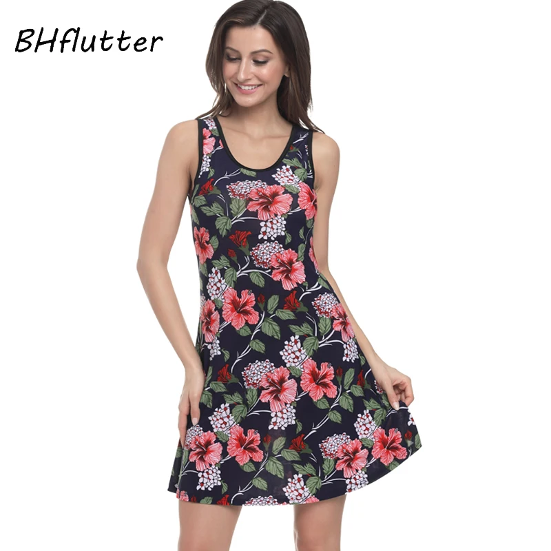 Женское Короткое платье на бретелях BHflutter повседневное шелковое в стиле бохо с
