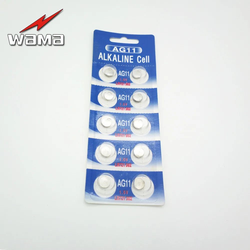 10x зава AG11 LR721 362 361 1,5 В Щелочная кнопки сотового монет Батарея оптовые фабрика высокое Ёмкость одноразовые калькулятор игрушки