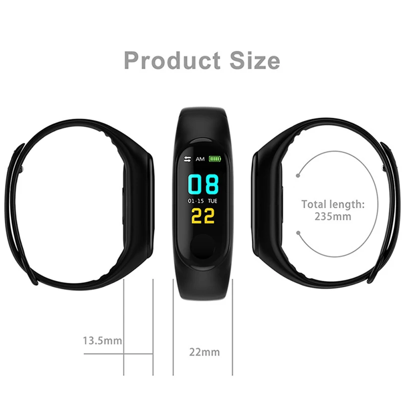 Умные спортивные часы с цветным экраном шагомер фитнес-часы Bluetooth для мужчин и