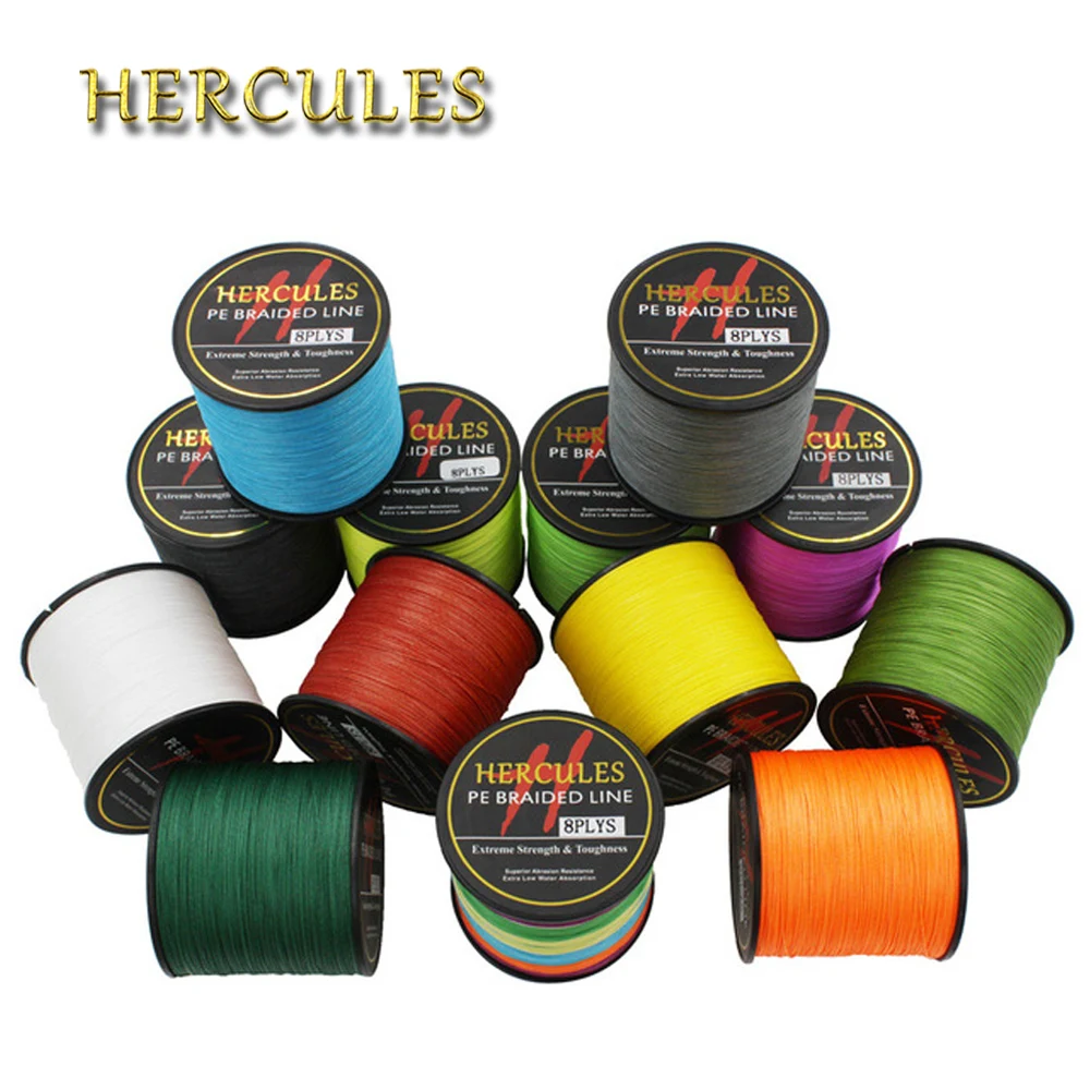 Hercules 10LB 300LB 500 м Геркулес 100% PE экстремальная 8 прядей плетеная рыболовная леска для