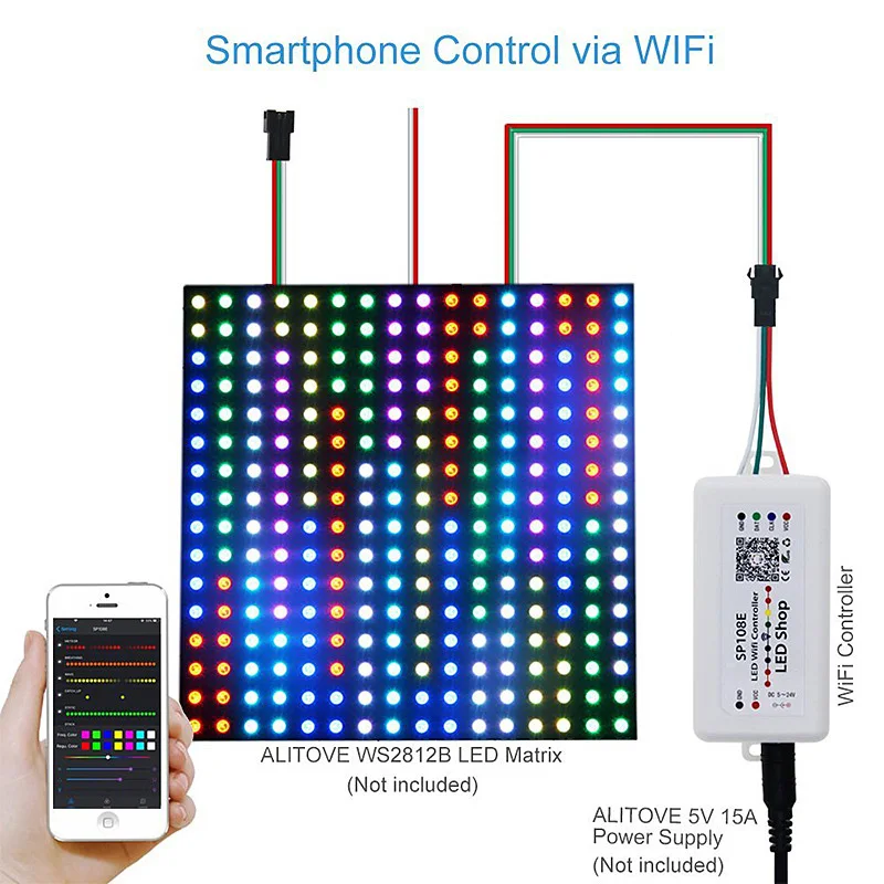 Wifi умный модуль переключателя DC 5V 12V 24V RGB контроллер телефон приложение цветной