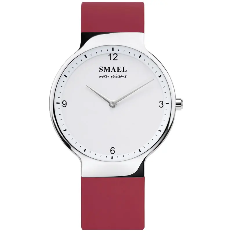 Red L SMAEL наручные часы для влюбленных пар женские цифровые часы мужские водонепроницаемые часы с датой 1835 золотые кварцевые часы силиконовые - Цвет: Red L