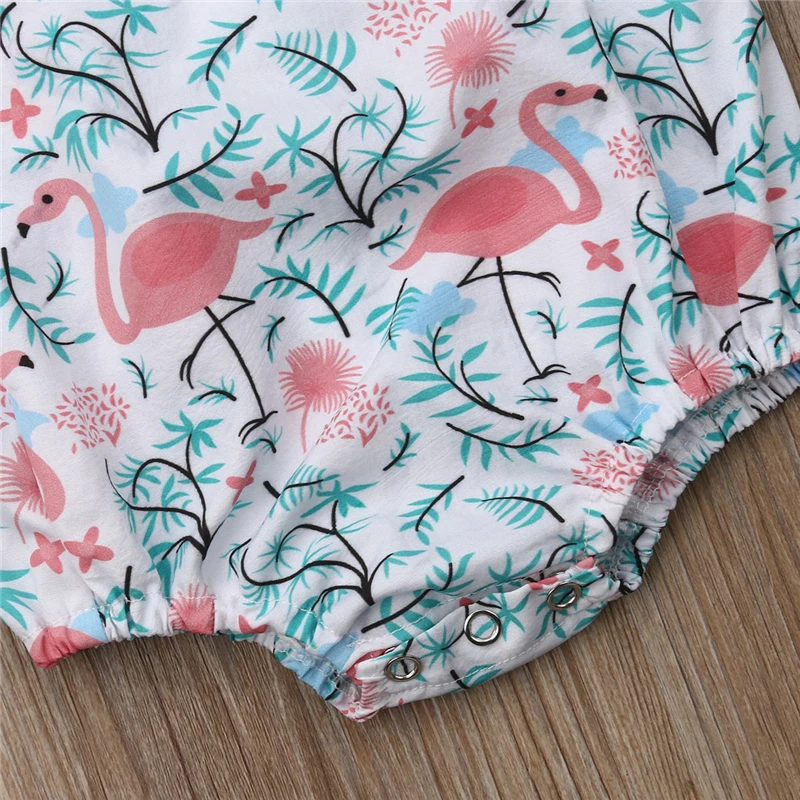 Новинка 2019 одежда для малышей комбинезон с оборками и фламинго новорожденных