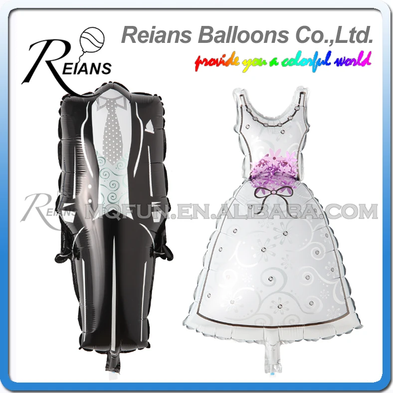 REIANS 80 см свадебные платья для жениха и невесты алюминиевые воздушные шары - Фото №1