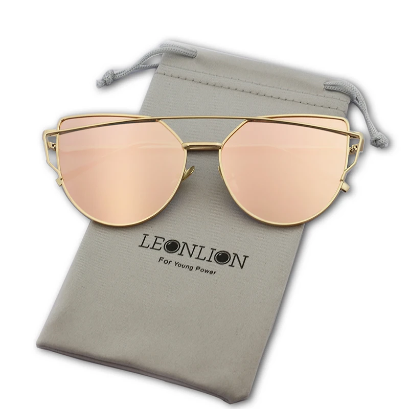 Солнцезащитные очки LeonLion в винтажном стиле женские зеркальные солнечные кошачий